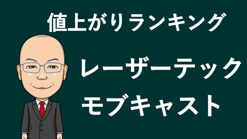 【値上がりランキング】レーザーテック・モブキャスト