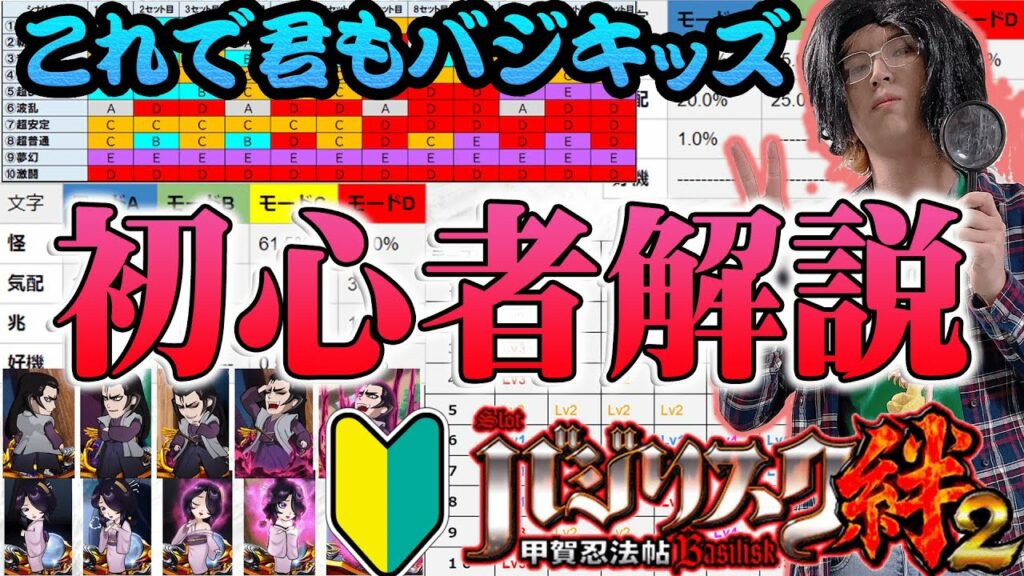 【バジリスク絆2】初心者・中級者向け解説動画 これで君もバジキッズ!【キモオタがスロット打ったらキモかった】【パチンコ・スロット】