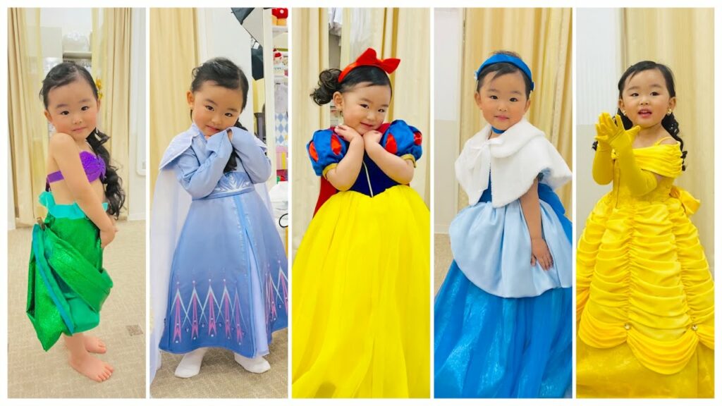 【Disney Princess Costumes & Kids Makeup】スタジオアリス* 七五三* ディズニープリンセス* Disney Princess Dresses*